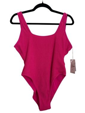 💖 THE "SNATCHED" SUMMER STAPLE 💖 Ribbed Square Neck Bodysuit - NWT Glow Pink